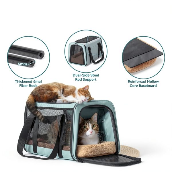 Petsfit Airline Approved Cat Carrier Safety Design Travel-6