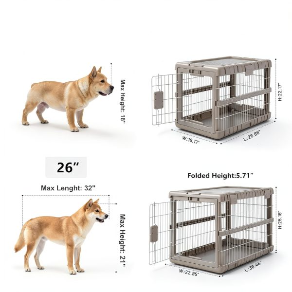 Apollo Foldable Dog Crate Collapsible Wheels Escape Proof-5