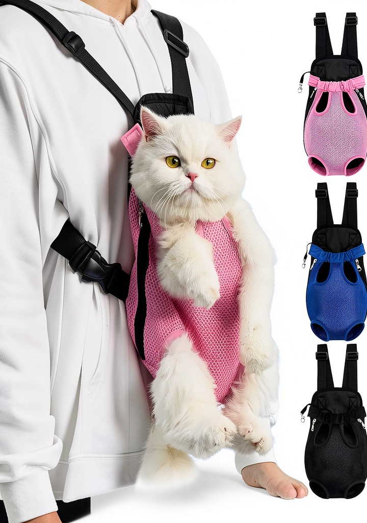 Real-life usage of Mingxing lightweight pet carrier backpack on a city street