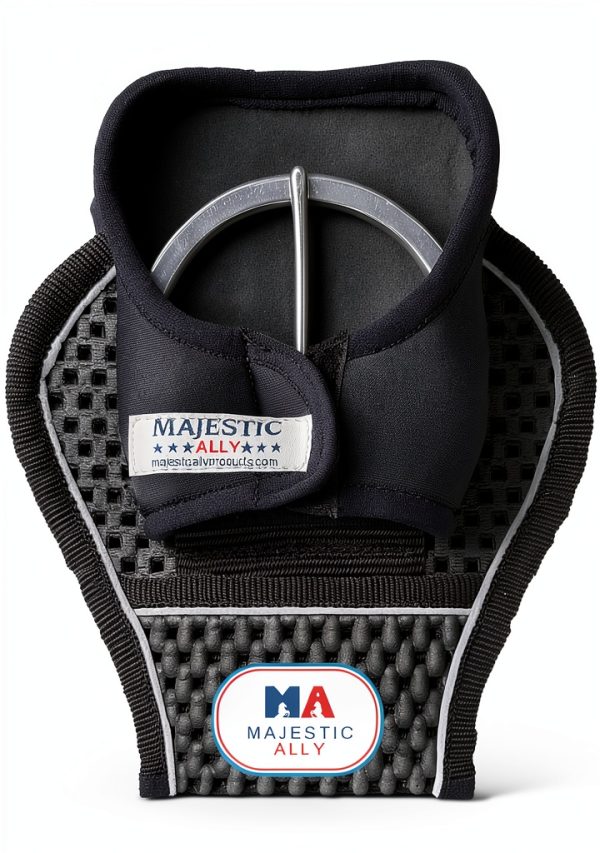Majestic Ally Neoprene Cinch Buckle Protector Cover, Pair, for Horse Comfort and Protection, Black-0