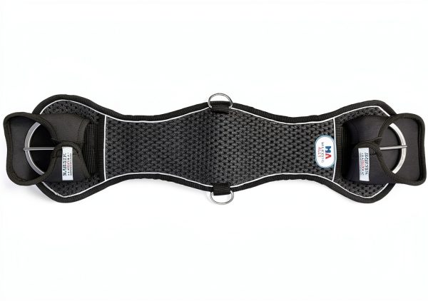 Majestic Ally Neoprene Cinch Buckle Protector Cover, Pair, for Horse Comfort and Protection, Black-2