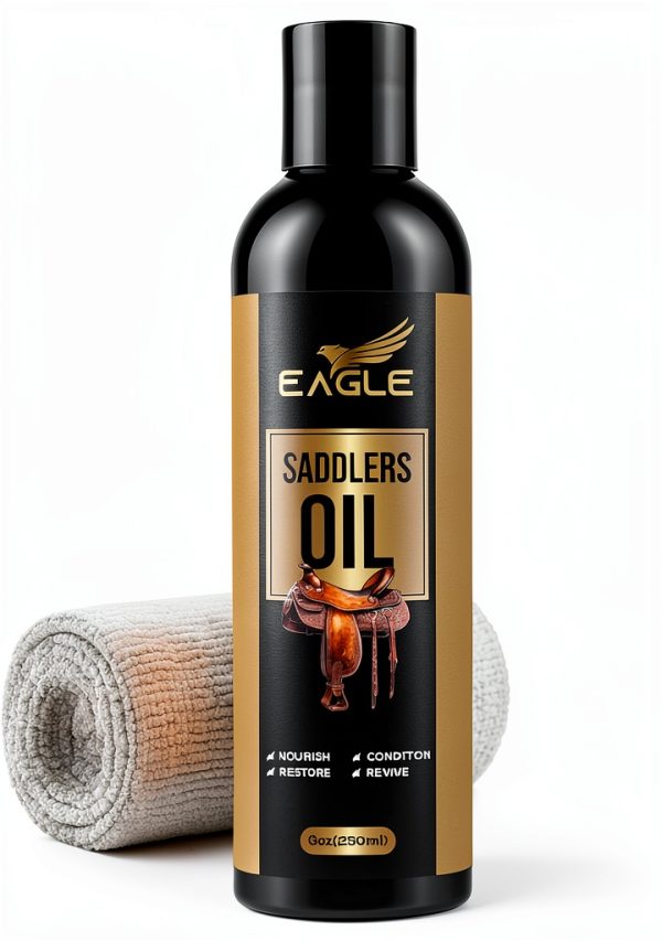 Eagle Saddle Oil Neatsfoot Leather Conditioner 8.45oz with Cloth-0